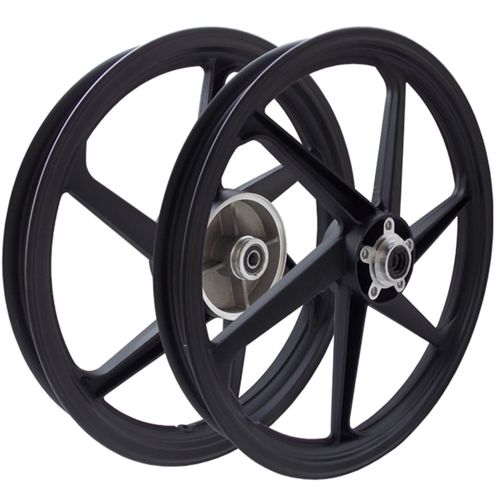 Roda Scud Titan 150 Mix Fan 150 2004 até 2013 6 Palitos Modelo Mix Preta P/ Freio a Disco Par