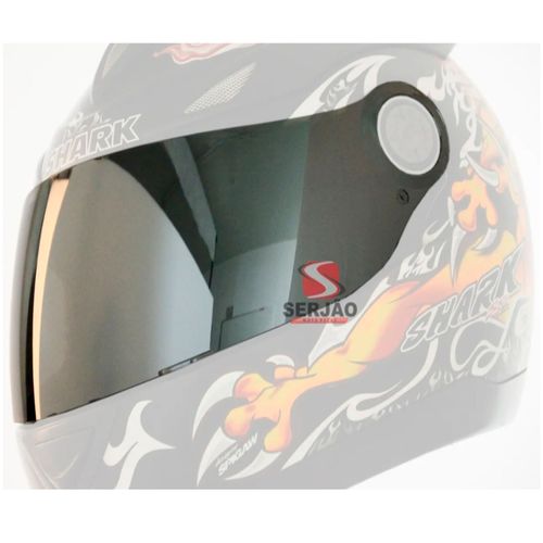 Viseira Shark S500 S500 Air Rsf2 Rsf3 Camaleão Dourada Cromada e Azul Iridium Com Tratamento Anti-Risco