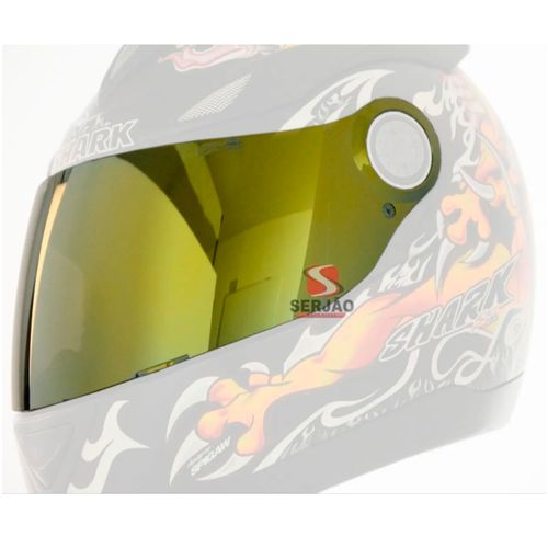 Viseira Shark S500 S500 Air Rsf2 Rsf3 Camaleão Dourada Cromada e Azul Iridium Com Tratamento Anti-Risco