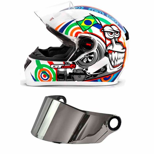 Capacete Fw3 Gt Turbo + Viseira Colorida