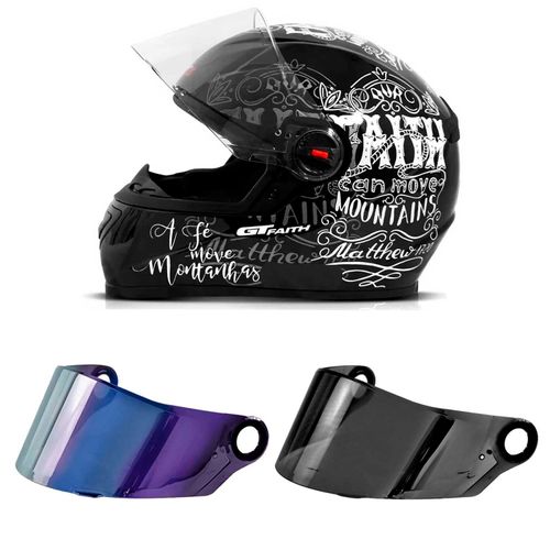 Capacete Fw3 Gt Faith + Viseiras Camaleão e Fume