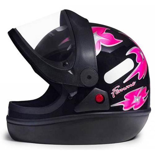 Capacete Taurus San Marino Femme Preto com Rosa