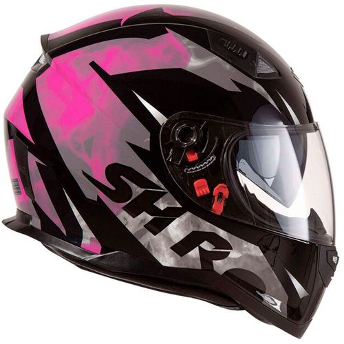 Capacete Shiro Sh 881 Sv Aerodinâmico Rosa / Cinza C/ Óculos Interno 54
