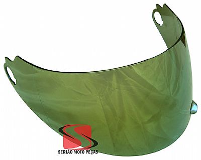 Viseira Helt Articulado Nacional Com Tratamento Anti Risco Azul Iridium, Espelhada Cromada e Dourada