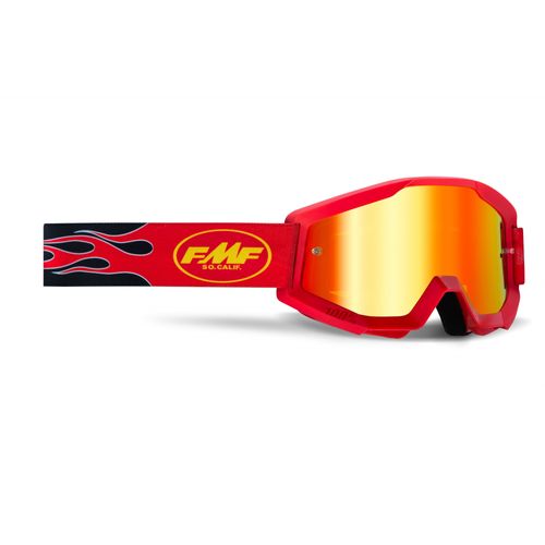 Óculos Motocross FMF Powecore Lente Espelhada - Vermelho