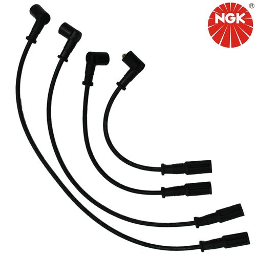 Jogo de Cabos de Vela NGK<br>Mobi Novo Uno Novo Palio Grand Siena<br>Motor 1.0 8v Fire Evo Flex