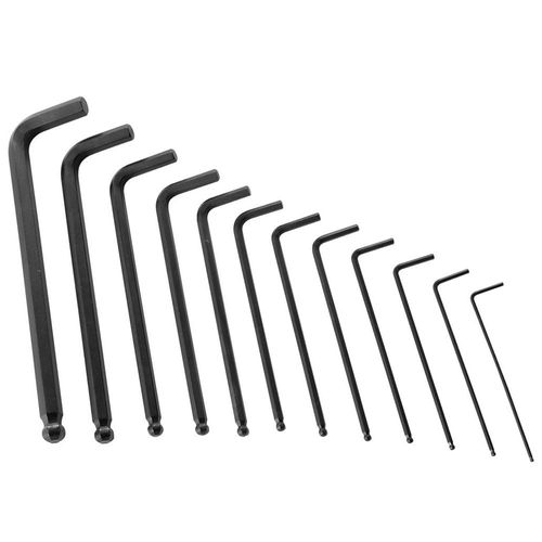 Jogo de Chave Hexagonal Allen 1/16-3/8" Abaulada tipo L com 12 Peças - Vonder