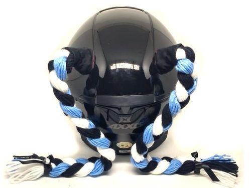 Trança para Capacete Xuca Xuquinha 45cm Preto/Azul/Branco