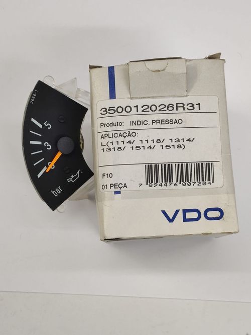 Relógio Marcador Indicador Pressão do Oleo 12v MBB 1617/1630 VDO 350012026R31