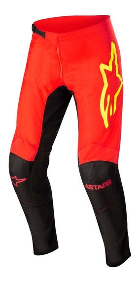 Calça Alpinestars Fluid Tripple 22 - Preto Vermelho Fluo Amarelo Fluo