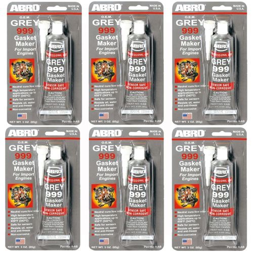 Kit 6 Tubos de Cola Silicone Grey 999 Abro 85g