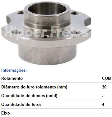 Cubo Roda Tras Fiat Uno 1984 A 2013 Sem Abs Com Rolamento