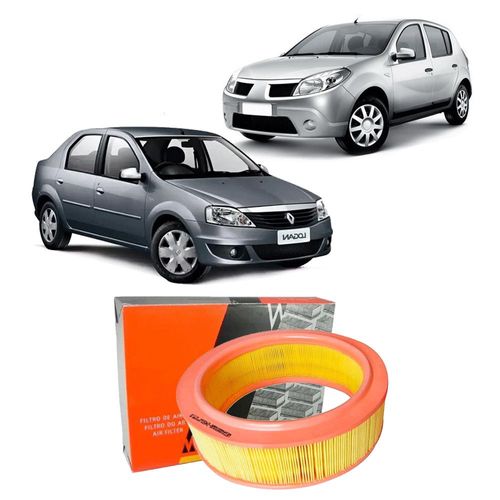 Filtro Ar Motor Renault Sandero 1.6 8V 2007 A 2013