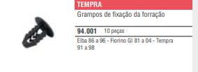 Grampo Forro Porta Fiat Tempra,Tipo Tds ( Preto)