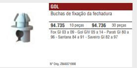 Bucha Fechadura Porta Gol V.P.S. Passat