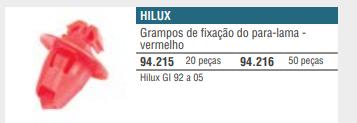 Grampo Fixacao Moldura Paralama Toyota Hilux 05 (Vermelho)