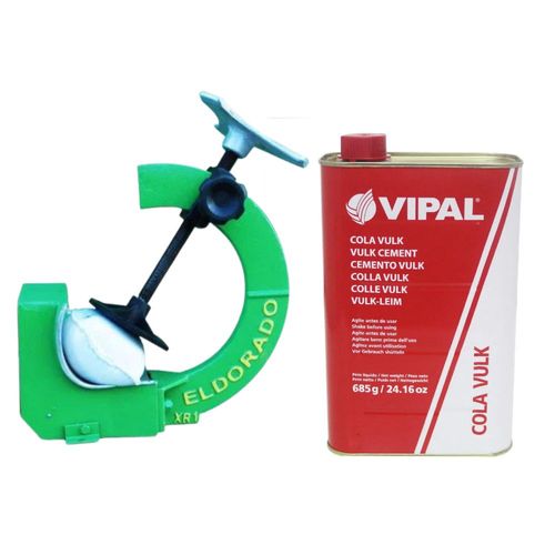 Kit vulcanizadora de pneu 220v verde XR-1-220-VD Eldorado com cola preta Vipal 900ml